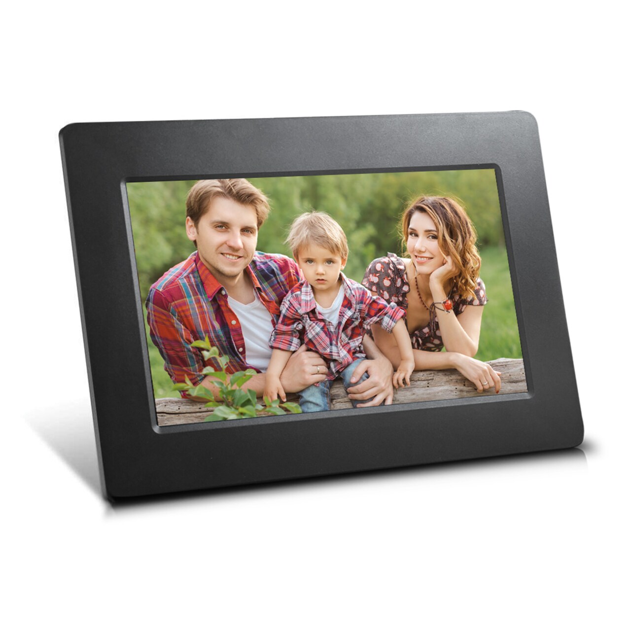 7 Inch Digital Photo Frame with Ultra Slim Design, 1024x600 HD Resolution, Auto Slideshow, Support up to 32GB SD Card/USB Drive, Various Display Modes, Rotate Photos, Calendar/Clock function